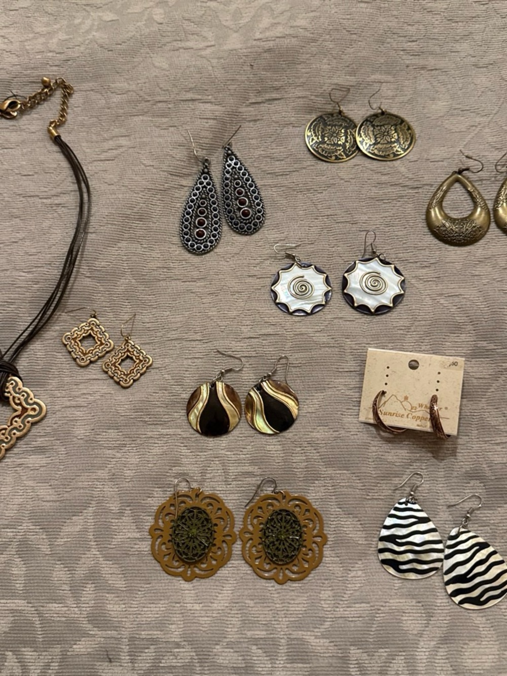 Assorted Women's Gold & Black Teardrop Earrings - Multi-Pair Jewelry Set